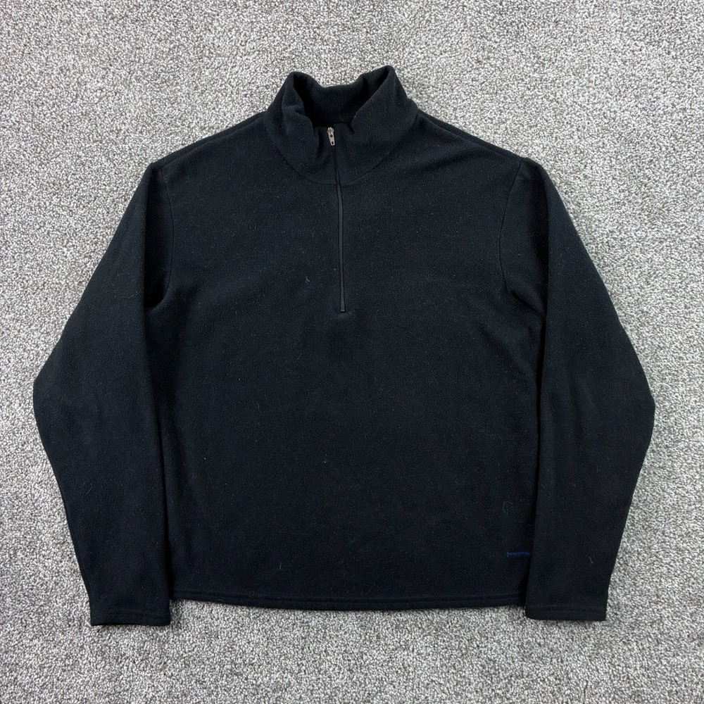 Vintage Patagonia Capilene EW Fleece Zip T Sweater Mens M Black Pullover